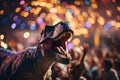 Dinosaurs in a lively dance party, appealing to younger audiences and igniting their imagination. Generative AI