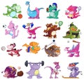 Dinosaurs playing sports Royalty Free Stock Photo