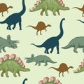 Dinosaurs prehistoric ancient animals hand drawn illustration vector set Royalty Free Stock Photo