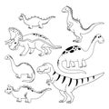 Dinosaurs set. Cartoon Dino. Royalty Free Stock Photo