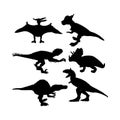 Dinosaurs Silhouettes Objects Set