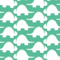 Dinosaurs silhouettes seamless pattern vector Royalty Free Stock Photo