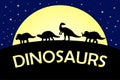 Dinosaurs silhouettes. eps10 vector stock illustration