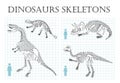 Dinosaurs skeletons line