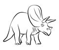 Dinosaurs Triceratops outline Royalty Free Stock Photo