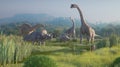 Dinosaurs on the valley Royalty Free Stock Photo