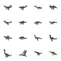 Dinosaurs vector icons set