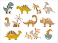 Dinosaurs vector set cartoon Cute baby dino illustration Royalty Free Stock Photo
