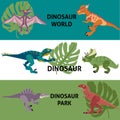 Dinosaurs Web Banners Set Royalty Free Stock Photo