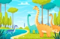 Dinosaurs In Wild Composition Royalty Free Stock Photo