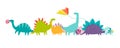 Dinosaurus party doodle hand drawn vector illustration