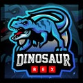 Dinosaurus rex mascot. esport logo badge Royalty Free Stock Photo