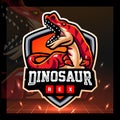 Dinosaurus rex mascot. esport logo badge Royalty Free Stock Photo