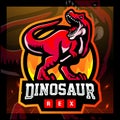 Dinosaurus rex mascot. esport logo badge Royalty Free Stock Photo