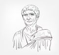 Diocles was a Greek mathematician and geometer famous physician medical scientist vector sketch illustration Royalty Free Stock Photo