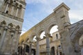 Diocletian palace ruins and cathedral bell tower, Split, Croatia Royalty Free Stock Photo
