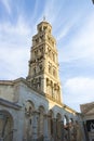 Diocletian palace ruins and cathedral bell tower, Split, Croatia Royalty Free Stock Photo