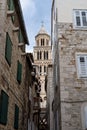 Diocletian palace ruins and cathedral bell tower, Split, Croatia Royalty Free Stock Photo