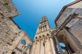 Diocletian palace in Split, Dalmatia, Croatia. Bell tower. Historic cultural heritage