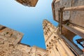 Diocletian palace in Split, Dalmatia, Croatia. Wide angle view with bell tower. Historic cultural heritage Royalty Free Stock Photo