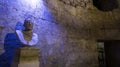 Diocletian`s Palace, underground city of Split. Croatia. Bearing walls, columns and arches under the city, Roman civilization Royalty Free Stock Photo