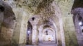 Diocletian`s Palace, underground city of Split. Croatia. Bearing walls, columns and arches under the city, Roman civilization Royalty Free Stock Photo