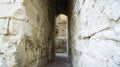 Diocletian`s Palace, underground city of Split. Croatia. Bearing walls, columns and arches under the city, Roman civilization Royalty Free Stock Photo