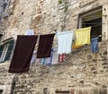 Diocletian's Palace 1700 Years Later Outdoor Drying Clothes Royalty Free Stock Photo