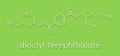 Dioctyl terephthalate DOTP, DEHT plasticizer molecule. Phthalate alternative, used in PVC plastics. Skeletal formula.