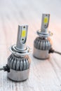 Diod electric light bulbs for repair car lamps. Modern automotive lamps with wires and connecting elements