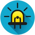 Diode circle blue flat icon