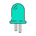 diode electrical engineer icon color illustration