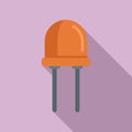 Diode element icon flat vector. Electric power Royalty Free Stock Photo