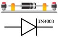 A diode is a semiconductor device having two contacts - an anode and a cathode