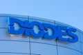 Diodes Incorporated sign at semiconductor manufacturer company office