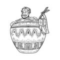 Diogenes the Cynic sketch vector illustration