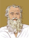 Diogenes cartoon style portrait, vector