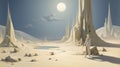 Dione In A White Desert: A Tim Hildebrandt Inspired Spatial Concept Art