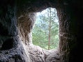 Dionisie cave sanctum window. Located in Buzau, Romania