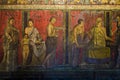 Dionysiac frieze, Villa of Mysteries, Pompeii Royalty Free Stock Photo