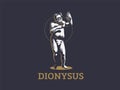 Dionysus or Bacchus holds a bunch.