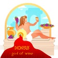 Dionysus Olympian Greek God Holding Wine Glass