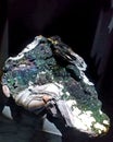 Dioptase for display at the Perot Museum, Dallas Royalty Free Stock Photo