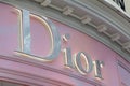 Dior logo on Dior store