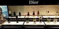 Dior products in shop at duty free cosmetics boutiques at the International Airport at Charles de Gaulle, Paris. Luxury french