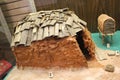 A diorama of Mississippian culture house displayed at Etowah Indian Mounds museum