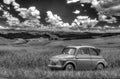 Diorama - Vintage car on the meadow in the countryside