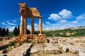 Dioscuri Temple in Argrigento archaeological park in Sicily Royalty Free Stock Photo