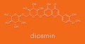 Diosmin venous disease and hemorrhoids drug molecule. Skeletal formula.