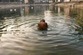 A dip in ganga.